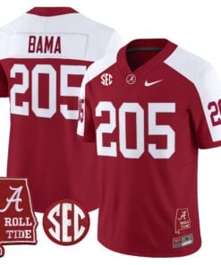 Alternative view of Alabama Crimson Tide Throwback Vapor Limited Jersey - Alabama Map - All Stitched