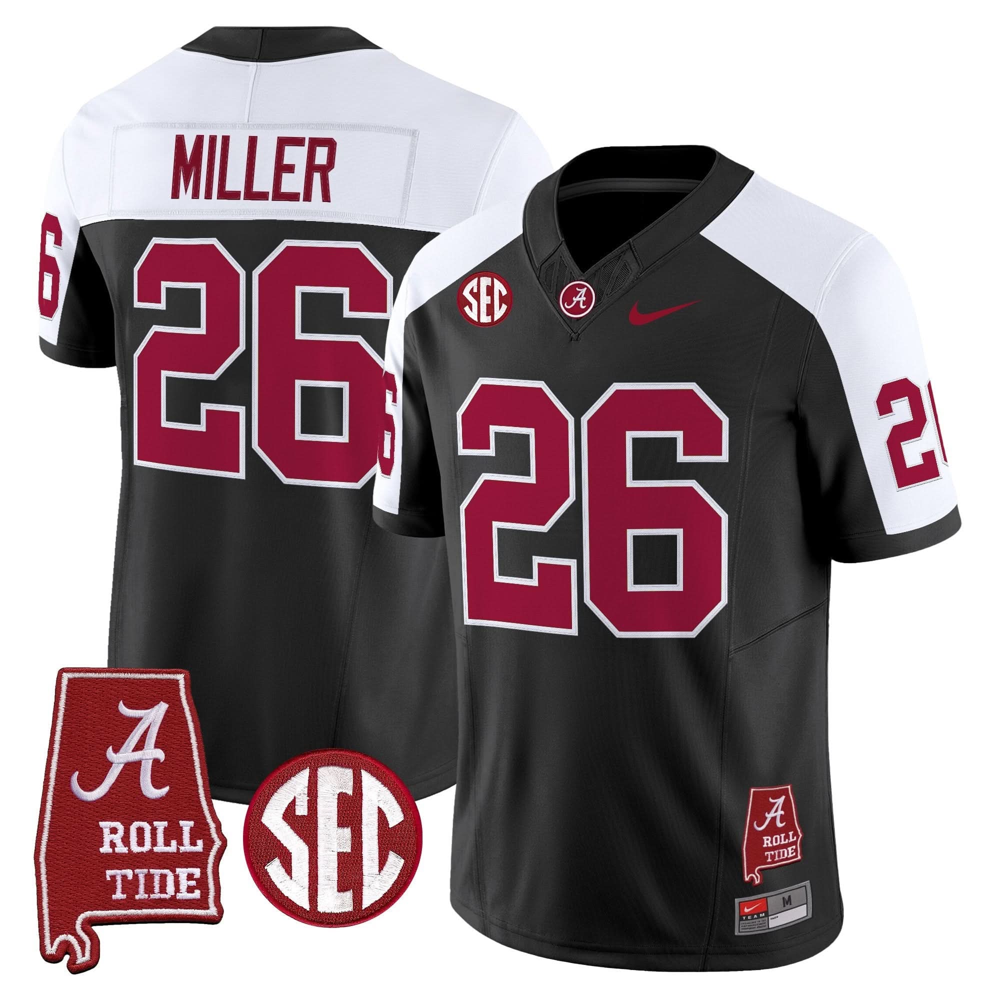 Alabama Crimson Tide Throwback Vapor Limited Jersey - Alabama Map - All Stitched - Image 23