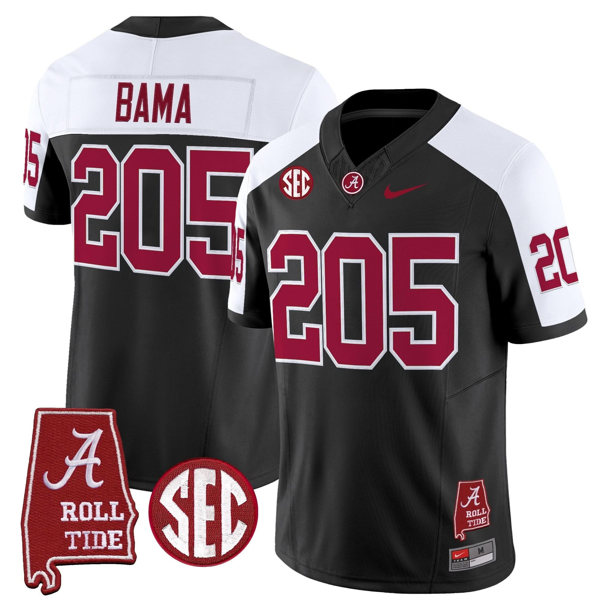 Alabama Crimson Tide Throwback Vapor Limited Jersey - Alabama Map - All Stitched - Image 12