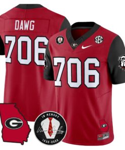 Alternative view of Georgia Bulldogs 2025 Color Sleeves Vapor Limited Jersey - All Stitched