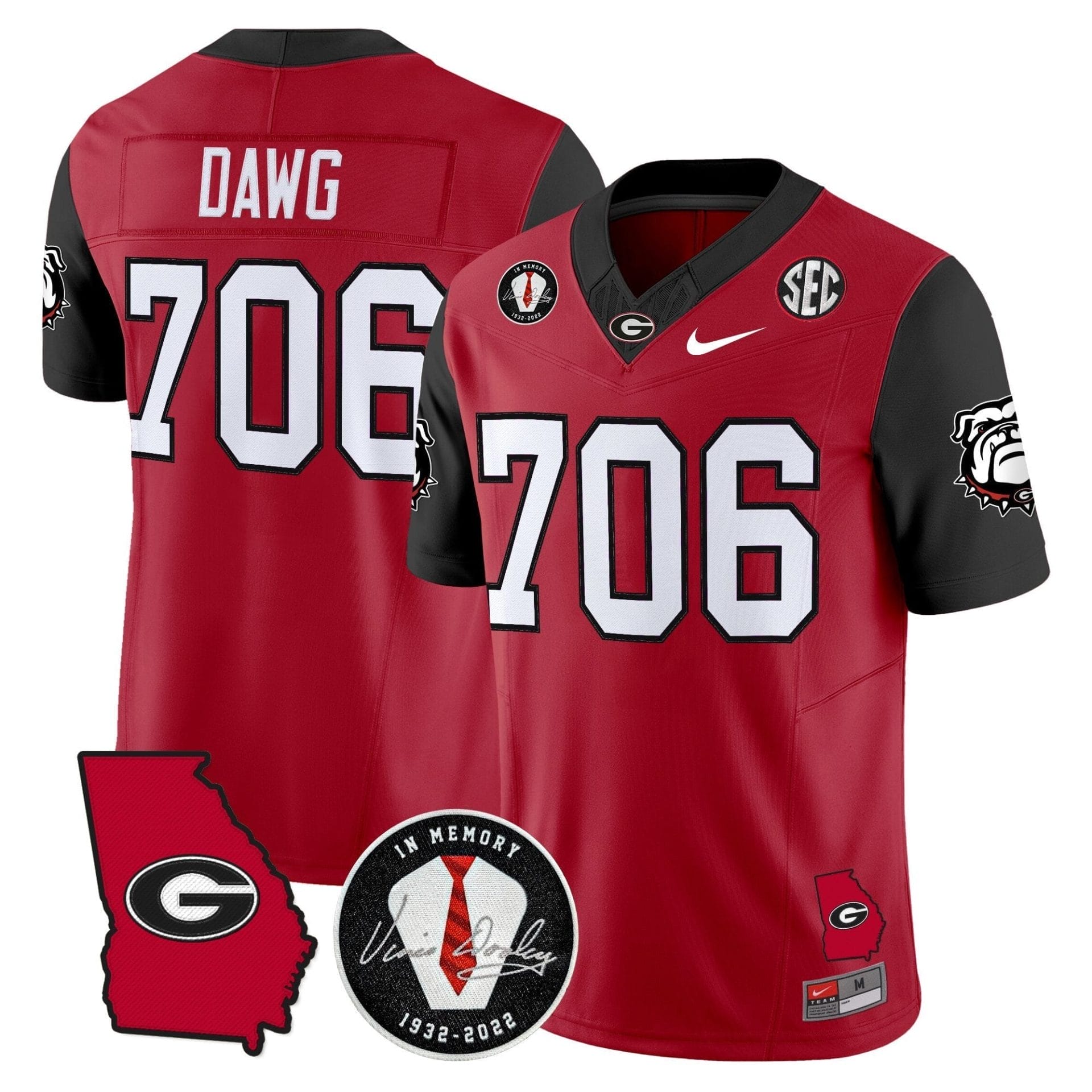 Georgia Bulldogs 2025 Color Sleeves Vapor Limited Jersey - All Stitched - Image 2
