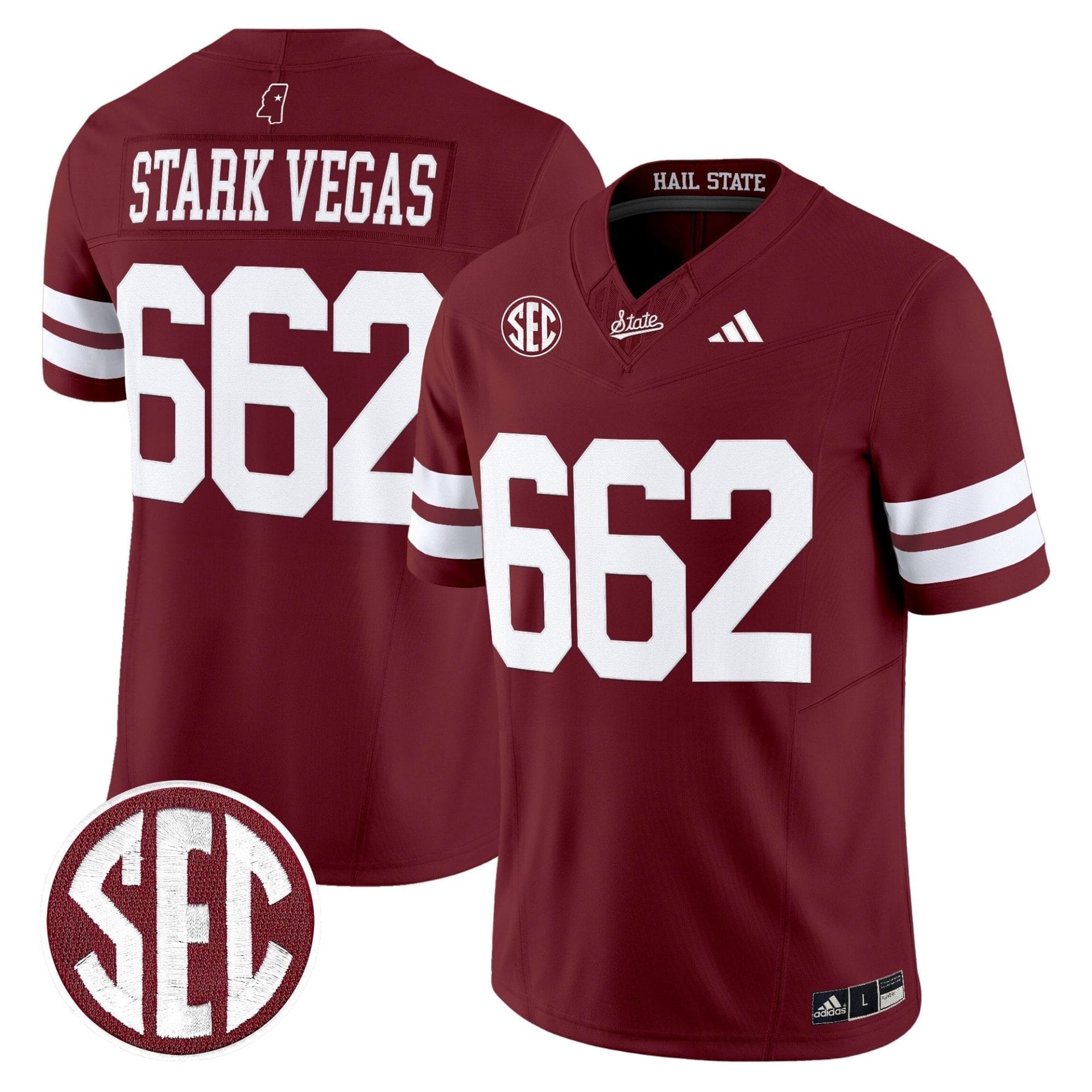 Mississippi State Bulldogs 'Dark Mode' Vapor Limited Jersey - All Stitched - Image 4
