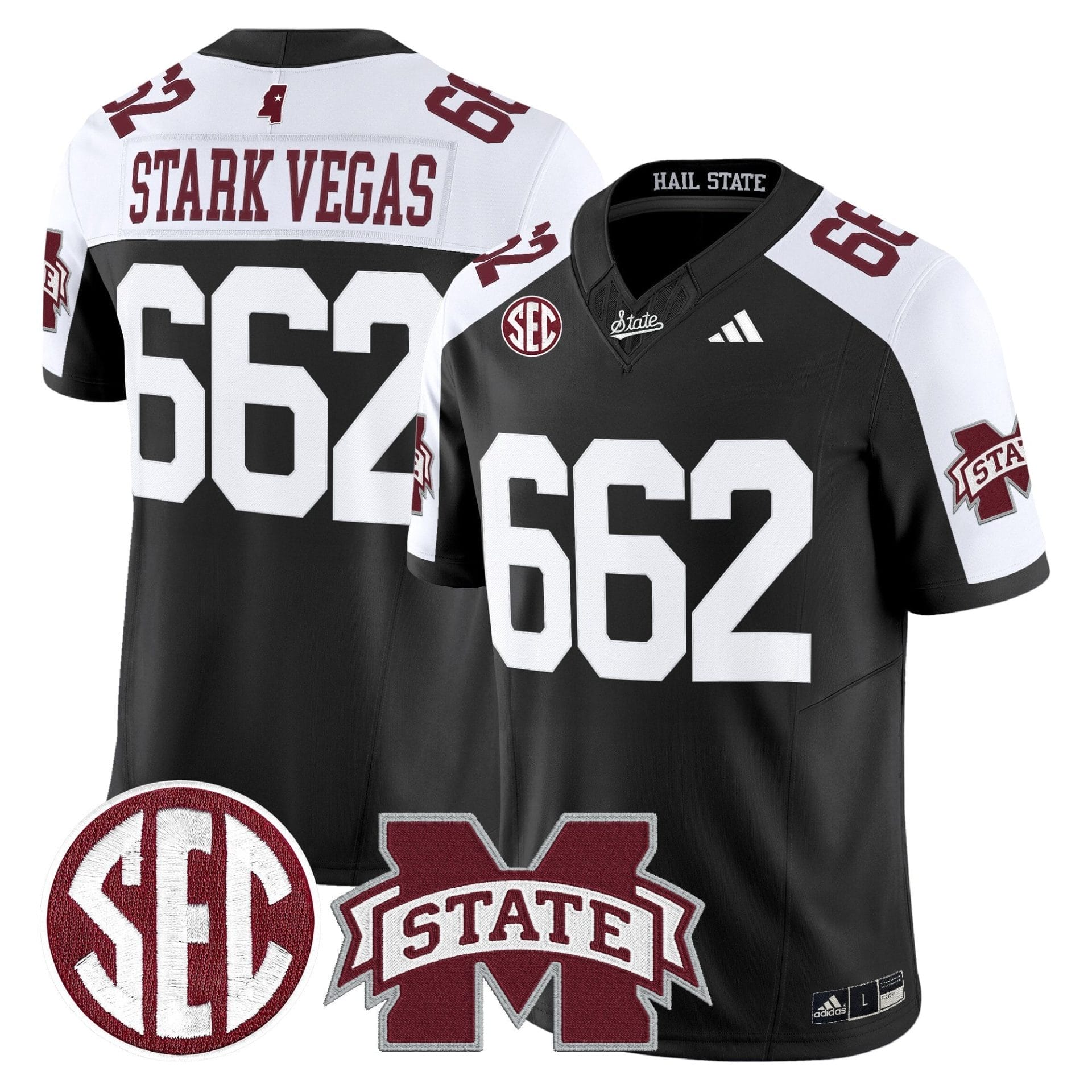 Mississippi State Bulldogs 'Dark Mode' Vapor Limited Jersey - All Stitched - Image 3