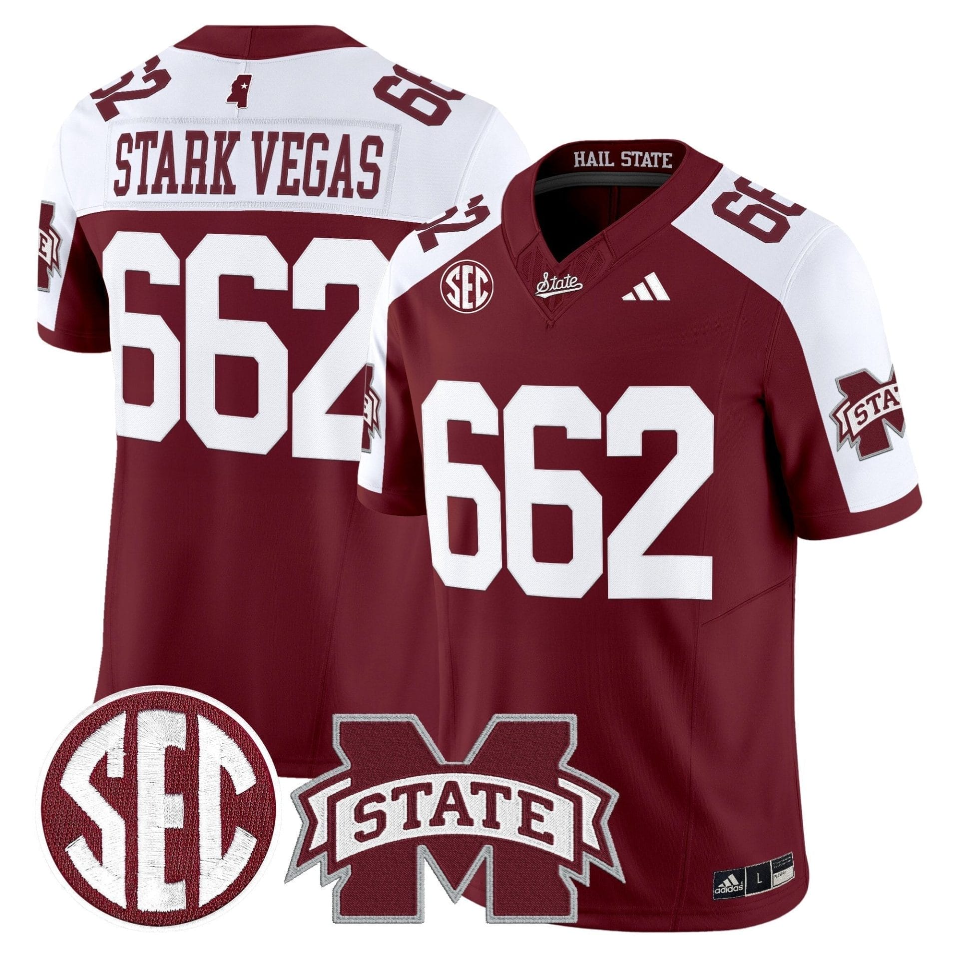 Mississippi State Bulldogs 'Dark Mode' Vapor Limited Jersey - All Stitched - Image 14