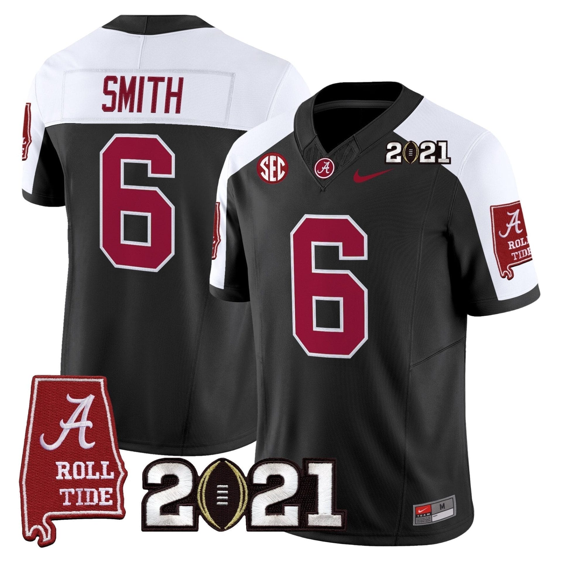 Alabama Crimson Tide '2021 CFP National Championship' Vapor Limited Jersey - Alabama Map - All Stitched - Image 42