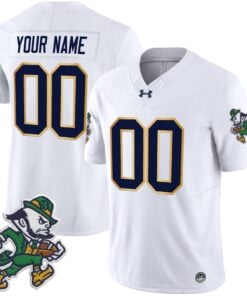 Alternative view of Custom Notre Dame Fighting Irish Jersey Gridiron Leprechaun Edition 2025 Stitched All Colors