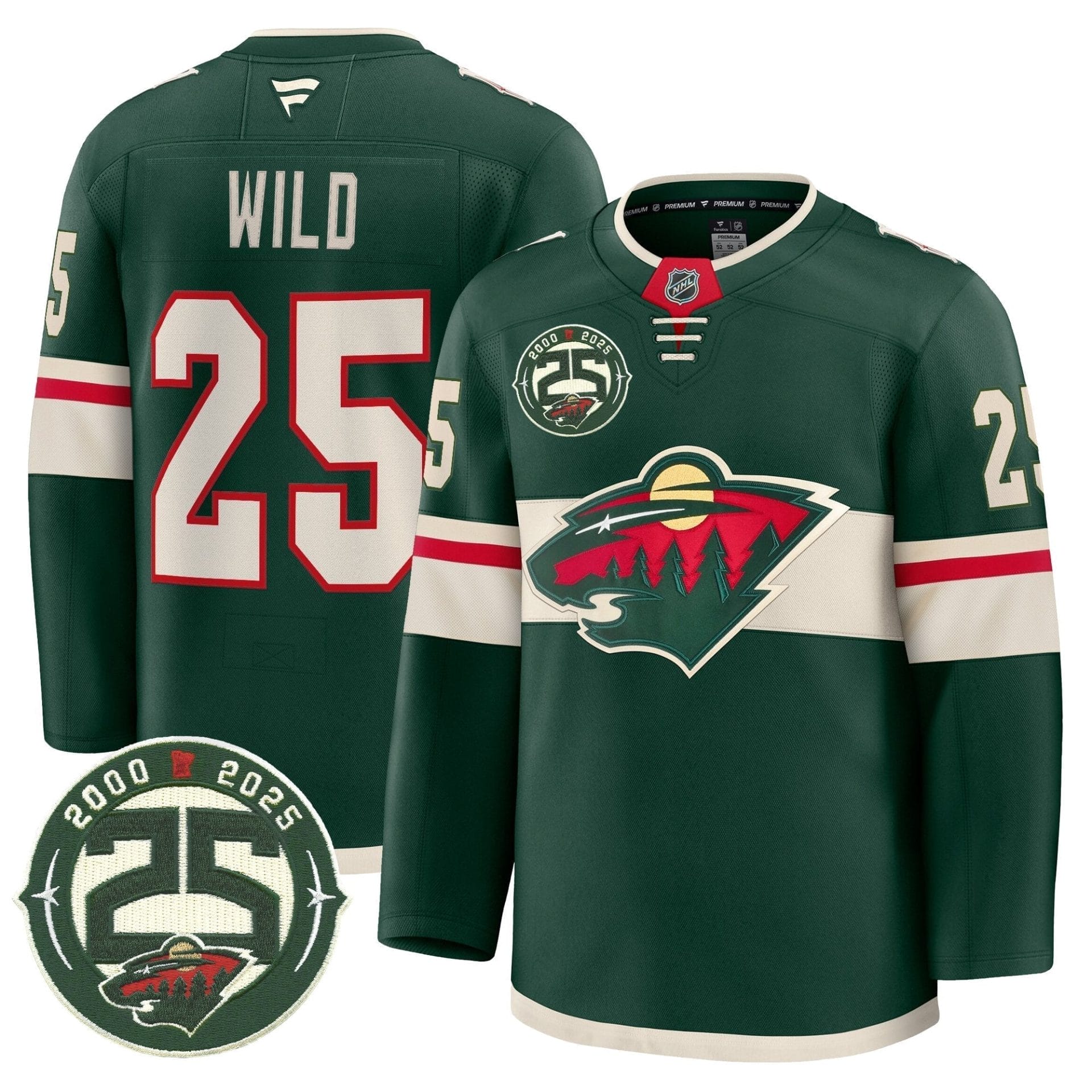 Minnesota Wild 25th Anniversary Patch Premium Jersey - All Stitched - Image 5