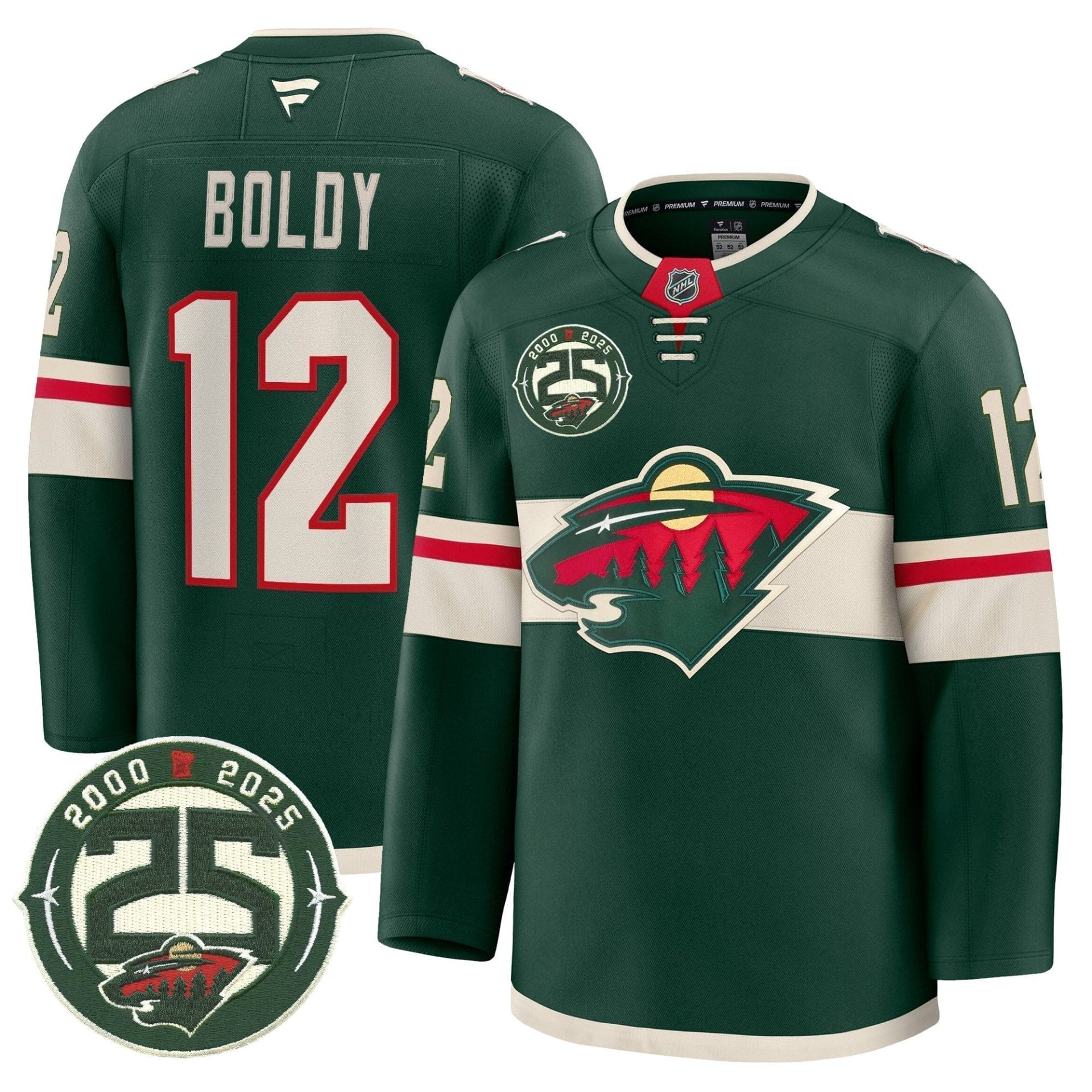 Minnesota Wild 25th Anniversary Patch Premium Jersey - All Stitched - Image 17