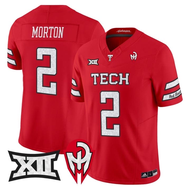 Behren Morton Jersey #2 Texas Tech Red Raiders Too Cold Vapor Stitched - Image 3