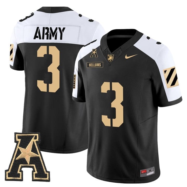 Cale Hellums Jersey #3 Army Black Knights 2025 Vapor Stitched - Image 2