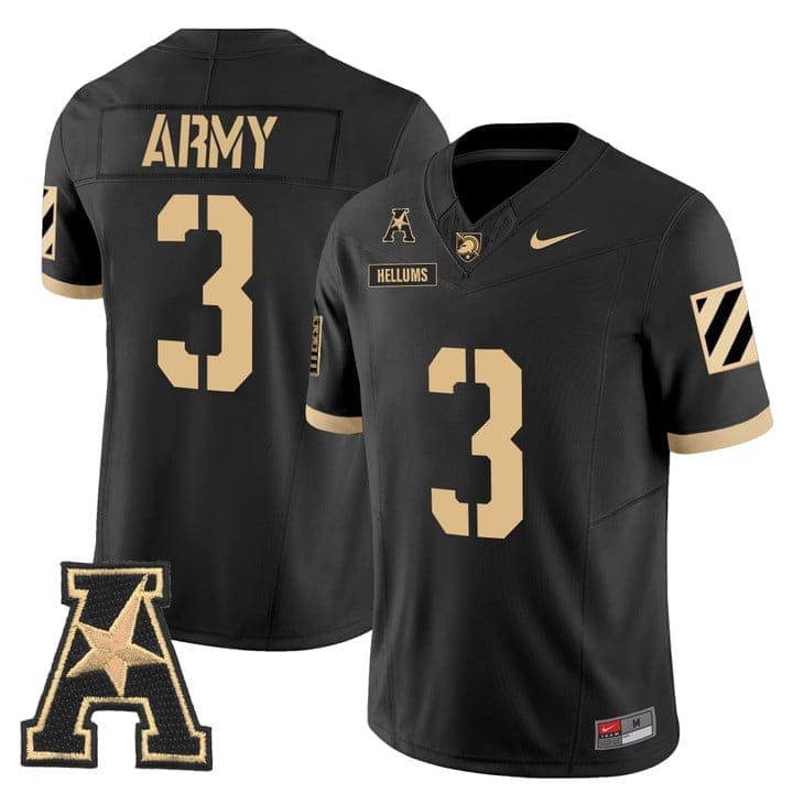 Cale Hellums Jersey #3 Army Black Knights 2025 Vapor Stitched