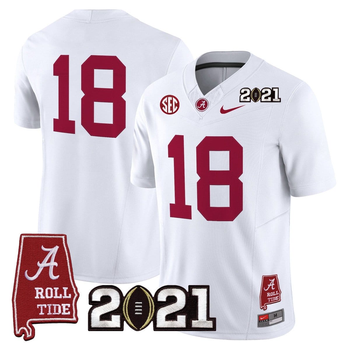 Champions Jersey #18 Alabama 2021 CFP Championship Alabama Map - Image 2