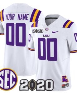Custom LSU Tigers Jersey Name, Number 2020 National Champions Stitched