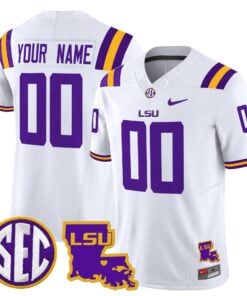 Alternative view of Custom LSU Tigers Jersey Name, Number 2025 Louisiana Patch Stitched