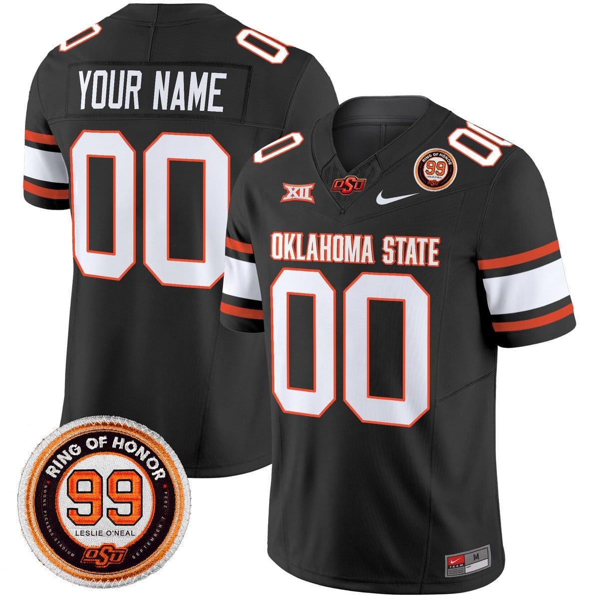 Custom Oklahoma State Cowboys Jersey 2025 Leslie O'neal Patch