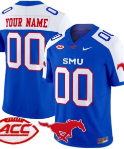 Alternative view of Custom SMU Mustangs Jersey Name, Number 2025 Vapor Limited Stitched