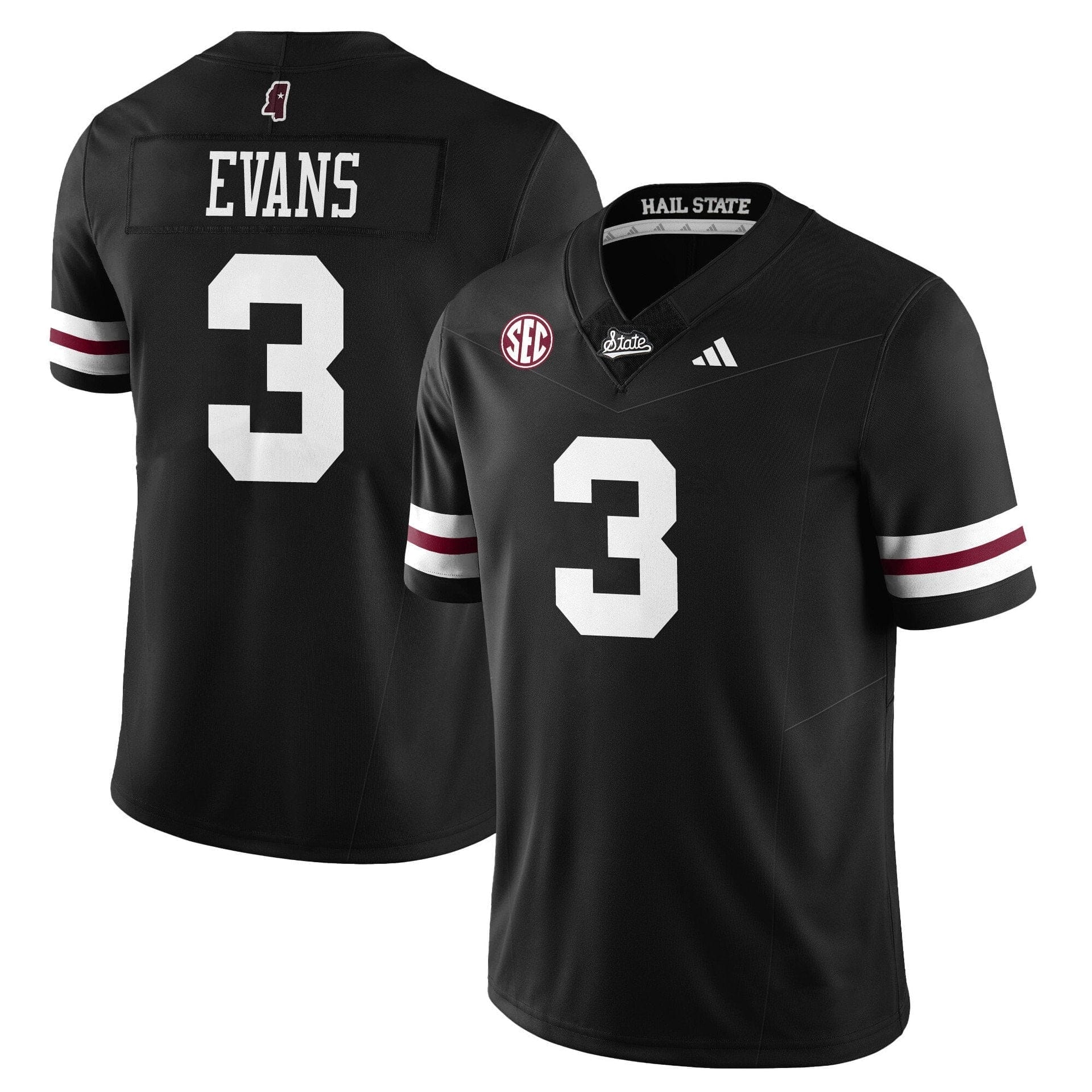 Davon Booth Jersey #3 Mississippi State Football Darkness 2025 Stitched