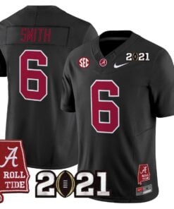 DeVonta Smith Jersey #6 Alabama 2021 CFP Championship Alabama Map