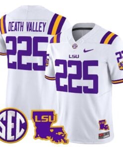 Alternative view of Death Valley Jersey #225 LSU Tigers 2025 Louisiana Patch Stitched