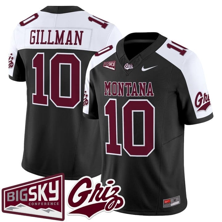 Eli Gillman Jersey #10 Montana Grizzlies 2025 Vapor Limited Stitched Black Alter - Image 2