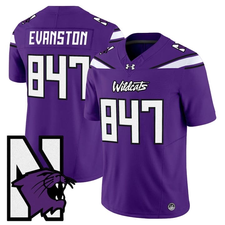 Evanston Jersey #847 Northwestern Wildcats Honoring 95 Vapor Limited Stitched - Image 3