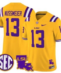 Garrett Nussmeier Jersey #13 LSU Tigers 2025 Louisiana Patch Stitched