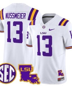 Alternative view of Garrett Nussmeier Jersey #13 LSU Tigers 2025 Louisiana Patch Stitched