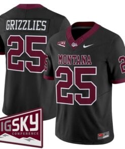 Grizzlies Jersey #25 Montana Grizzlies 2025 Vapor Limited Stitched Black Alter