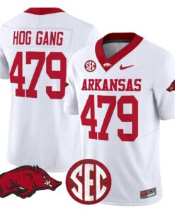 Alternative view of Hog Gang Jersey #479 Arkansas Razorbacks Limited Stitched