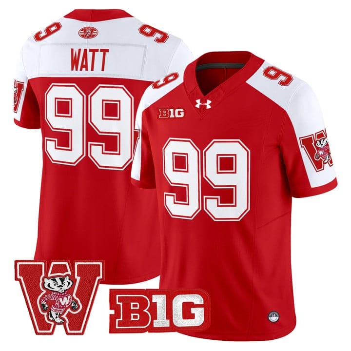 J.J. Watt Jersey #99 Wisconsin Badgers Throwback Stitched - Image 4