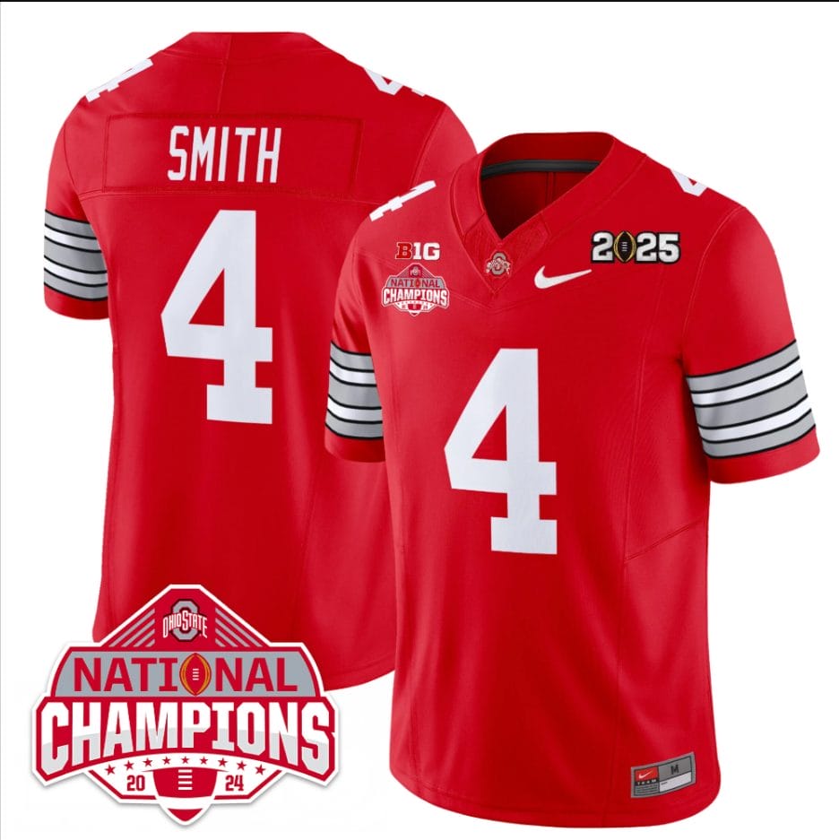 Jeremiah Smith Jersey #4 Ohio State 2025 CFP Patch National Champions - Image 4