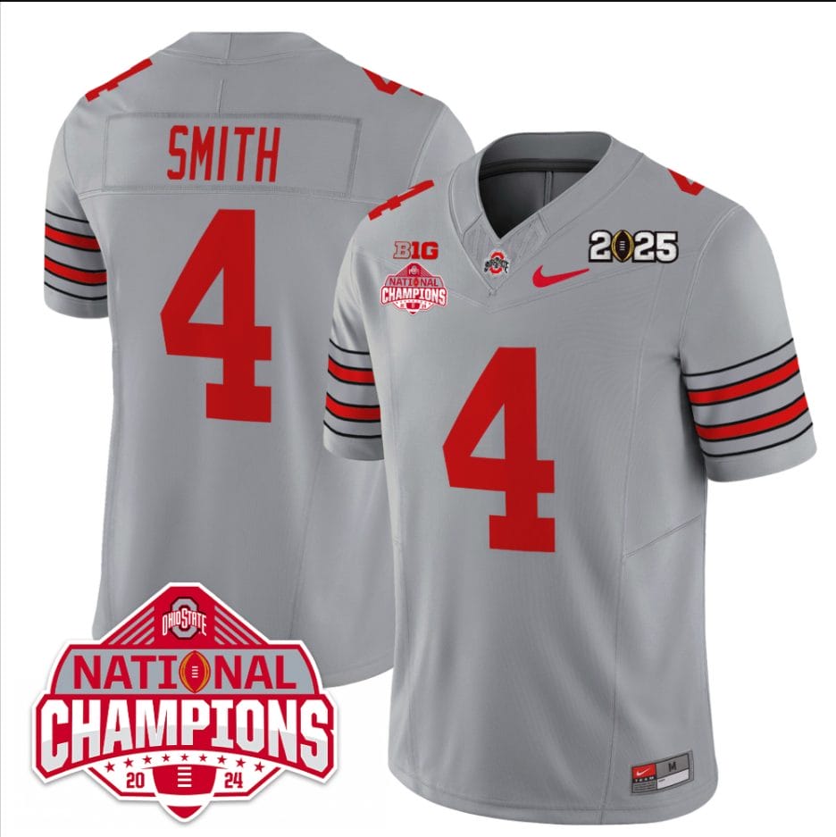 Jeremiah Smith Jersey #4 Ohio State 2025 CFP Patch National Champions - Image 3
