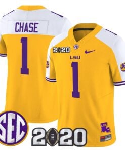 Alternative view of Ja'Marr Chase Jersey #1 LSU Tigers 2020 National Champions Stitched