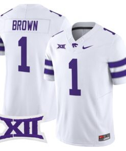 Alternative view of Jayce Brown Jersey #1 Kansas State Wildcats 2025 Limited Stitched