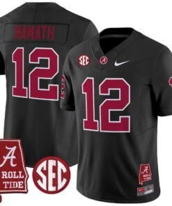Joe Namath Jersey #12 Alabama Crimson Throwback Alabama Map Stitched