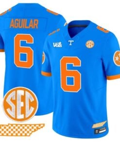 Joey Aguilar Jersey #6 Tennessee Volunteers Blue Blaze Edition Stitched