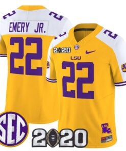 Alternative view of John Emery Jr Jersey #22 LSU Tigers 2020 National Champions Stitched