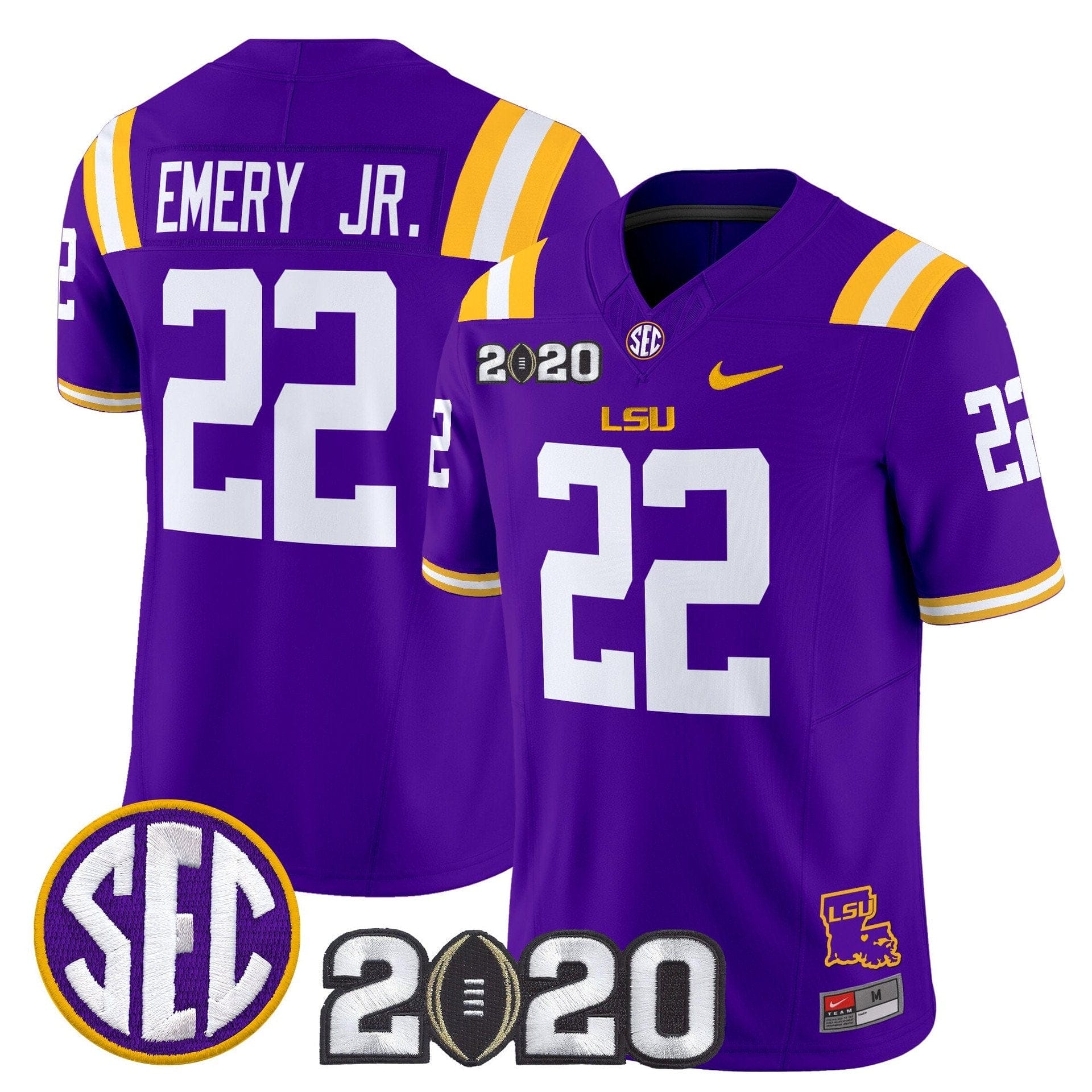 John Emery Jr Jersey #22 LSU Tigers 2020 National Champions Stitched - Image 5