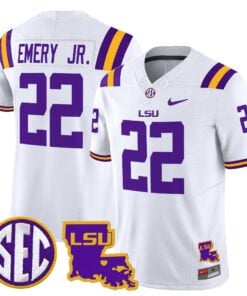 Alternative view of John Emery Jr Jersey #22 LSU Tigers 2025 Louisiana Patch Stitched