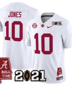 Alternative view of Mac Jones Jersey #10 Alabama 2021 CFP Championship Alabama Map