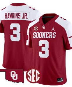 Alternative view of Michael Hawkins Jr Jersey #3 Oklahoma Sooners 2025 Limited Stitched
