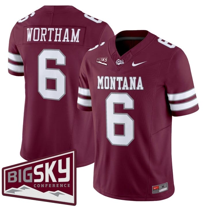 Michael Wortham Jersey #6 Montana Grizzlies 2025 Vapor Stitched Black Alter - Image 4