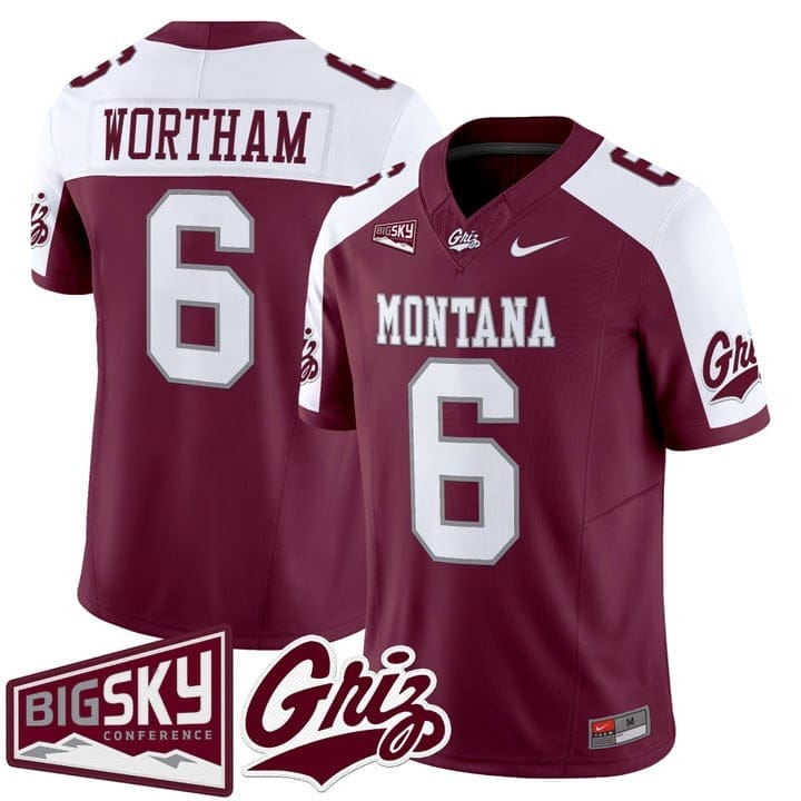 Michael Wortham Jersey #6 Montana Grizzlies 2025 Vapor Stitched Black Alter - Image 3