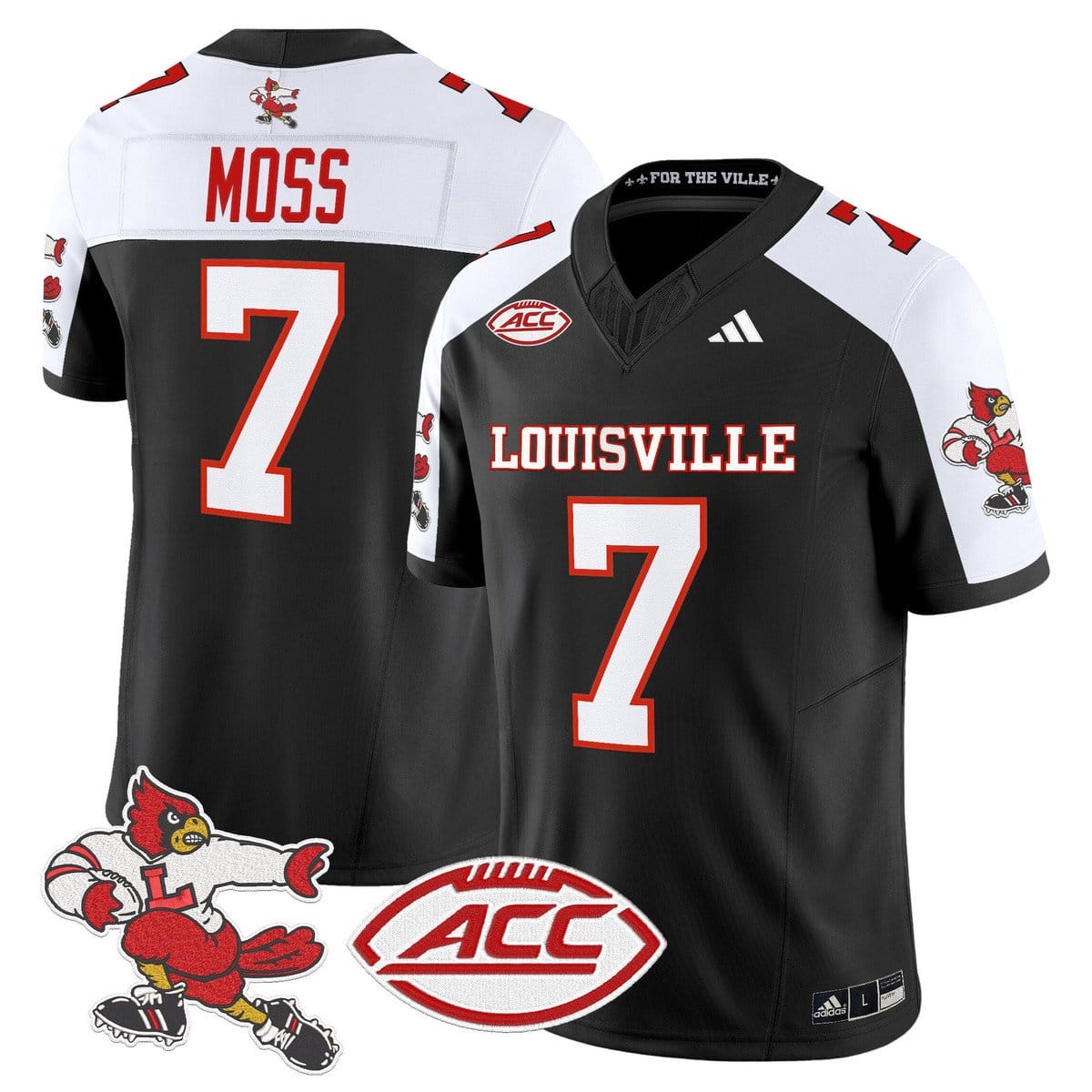 Miller Moss Jersey #7 Louisville Cardinals 1980s Throwback Stitched - Image 3