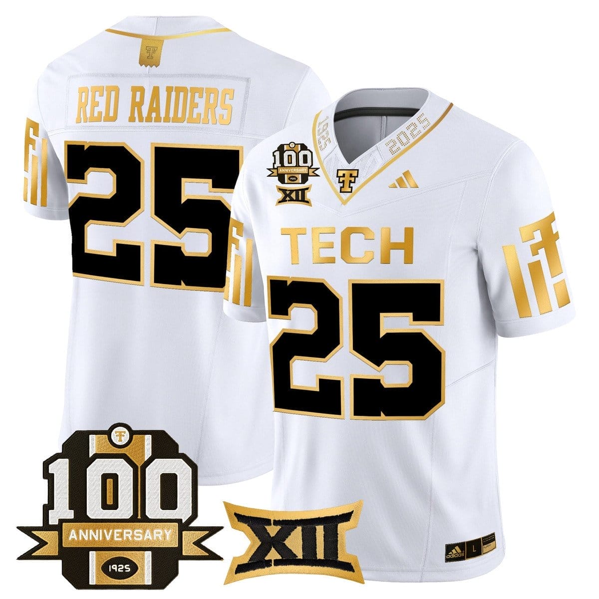 Red Raiders Jersey #25 Texas Tech 2025 100th Anniversary Stitched - Image 4