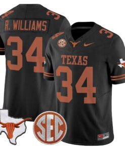 Ricky Williams Jersey #31 Texas Longhorns 2025 State Map SEC Patch