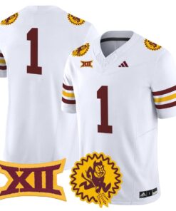 Alternative view of Team Jersey #1 Arizona State Sun Devils 1975 Throwback Vapor Stitched
