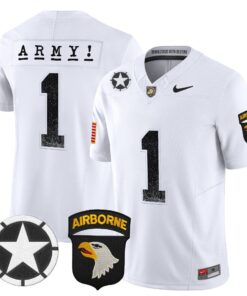 Alternative view of Team Jersey #1 Army Black Knights 2025 Screaming Eagles Stitched