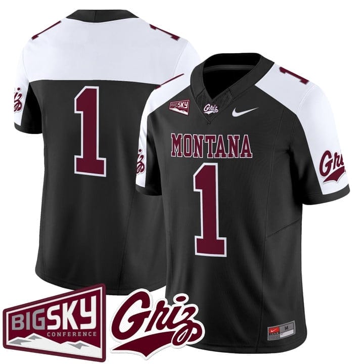 Team Jersey #1 Montana Grizzlies 2025 Vapor Limited Stitched Black Alter - Image 2