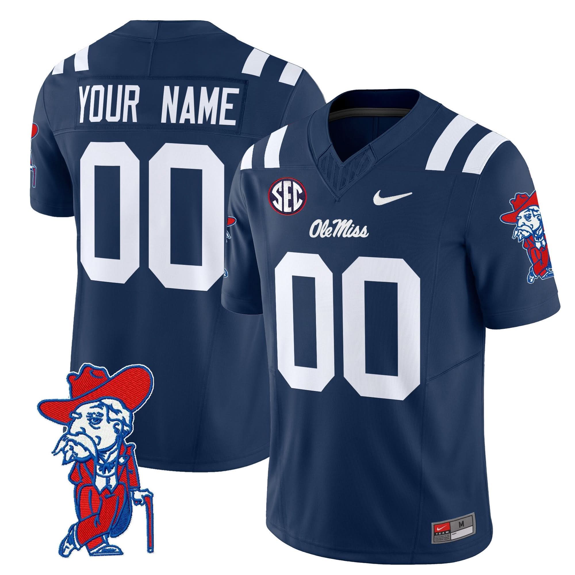 Custom Ole Miss Rebels Jersey 2025 Name, Number Vapor Limited V2 - All Stitched - Image 4
